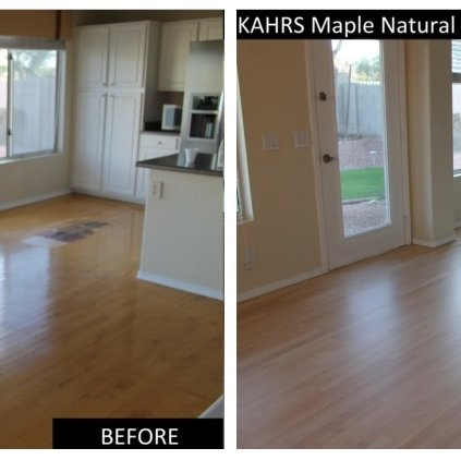 2. Kahrs MAPLE NATURAL Before and After - Waterbase Finish