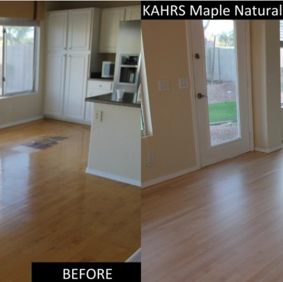 2. Kahrs MAPLE NATURAL Before and After - Waterbase Finish