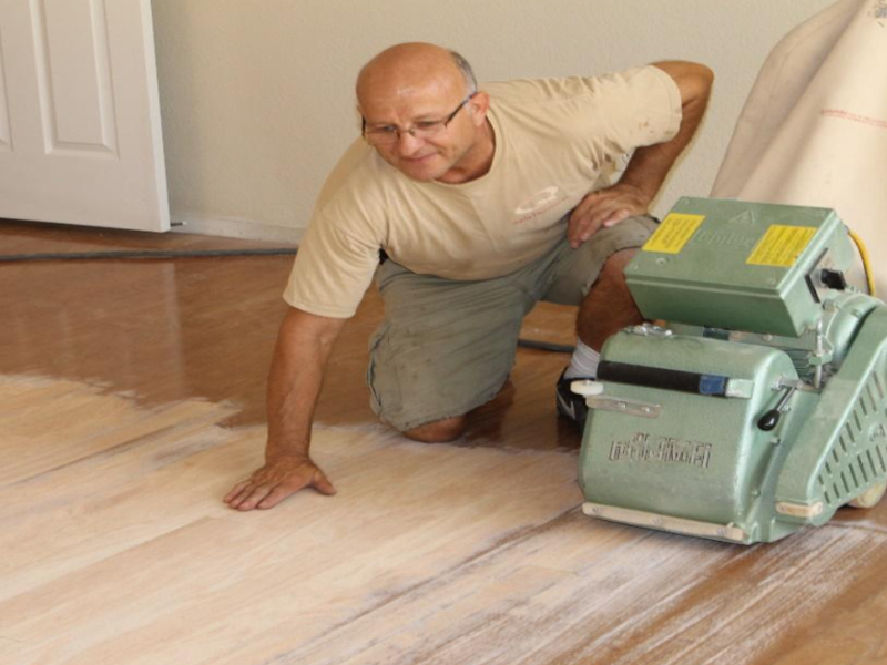 Refinishing Services at artisan wood floor